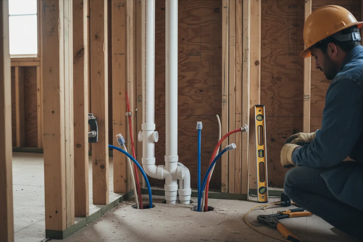 Drain and supply rough-in during Garbage Disposal Repair in Buena Park