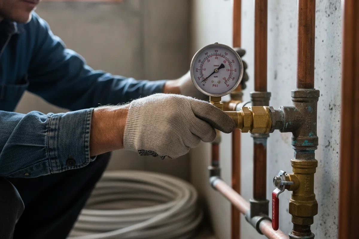Pressure testing a repaired line during Water Line Repair in Buena Park